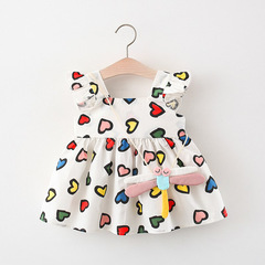 Hot-selling Korean-style Kids' Dress for Girls: New Heart-shaped Vest with Dragonfly Accessories, Chic Princess Gown for Little Princesses