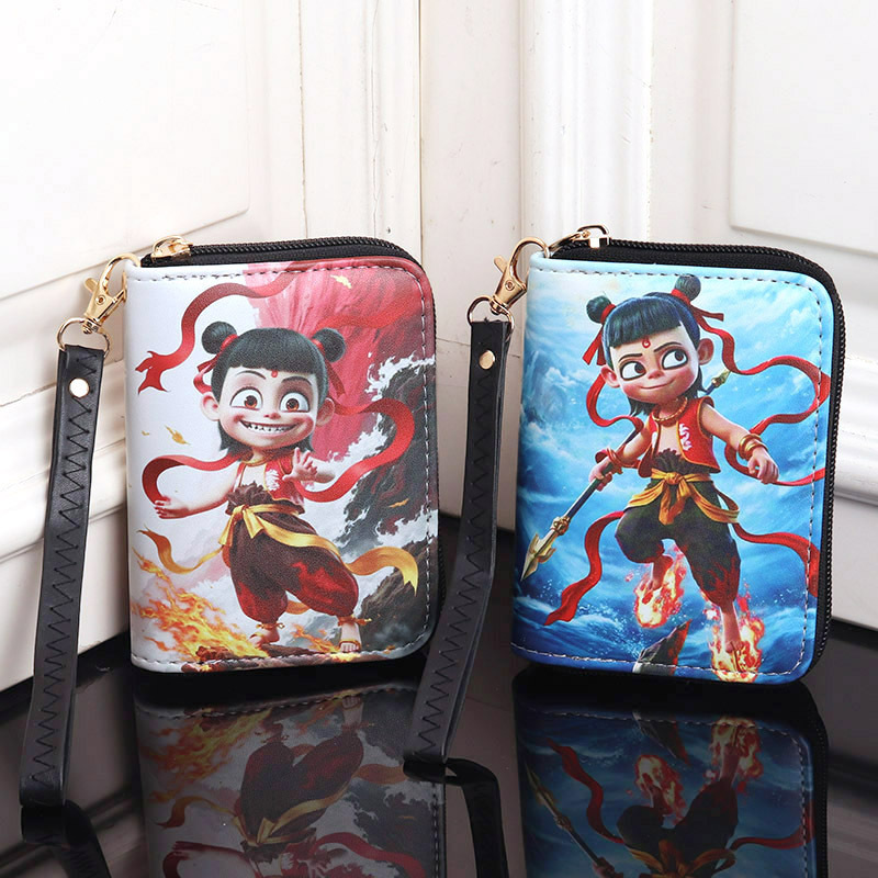 Cross-border trade Nezha, Ao Bingshen, Gongbao Dragon King cartoon cute small wallet for children boys and girls coin purses