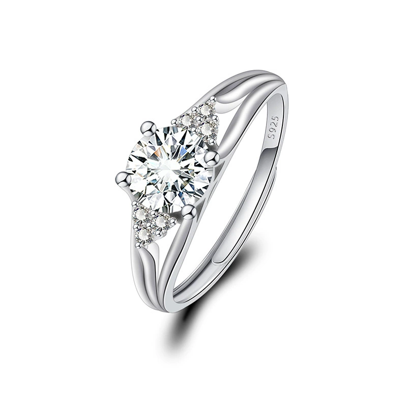 Adjustable wedding ring, 1‑carat style, light‑luxury design, multiple motif options