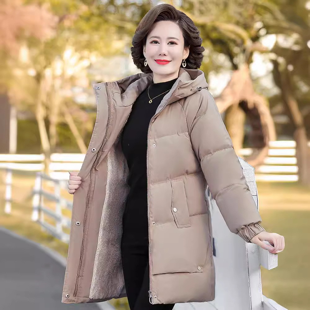 中年妈妈冬装外套棉服中老年女装棉袄秋冬季新款棉衣加绒加厚