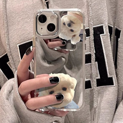 Makeup mirror phone case mirror surface phone protector case suitable for Apple 14 colorful border phone case Apple case