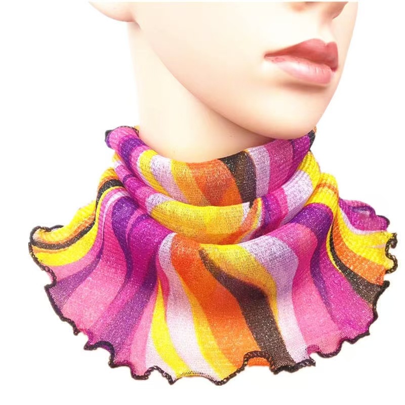 Cuello de orejas de alambre de oro para mujeres primavera y verano universal protector solar cuello de cuello multifuncional velo de cuello de cubierta de cabeza de seda pequeña bufalla