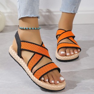 Women's sandals 2024 spring new flat Roman shoes for students beach sandals soft bottom cross plus size women's shoes wholesale