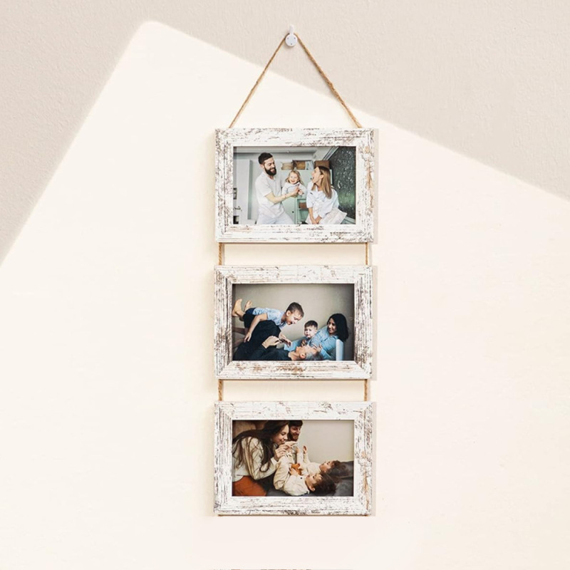 Wooden Wall Photo Frame Home Wall-Mounted Framed Rectangular DIY Frame Living Room Photo Wall Hemp Rope Photo Frame Wooden Wall Photo Frame Home Wall-Mounted Framed Rectangular DIY Frame Living Room Photo Wall Hemp Rope Photo Frame