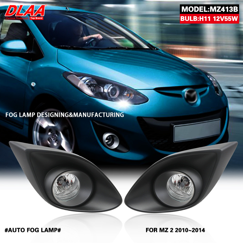 Aplicable a 10 / 11 / 12 / 13 / 14 modelo de dos compartimentos Mazda 2 conjunto de lámpara de niebla delantera M2 luz de viaje diurna luz de barra delantera