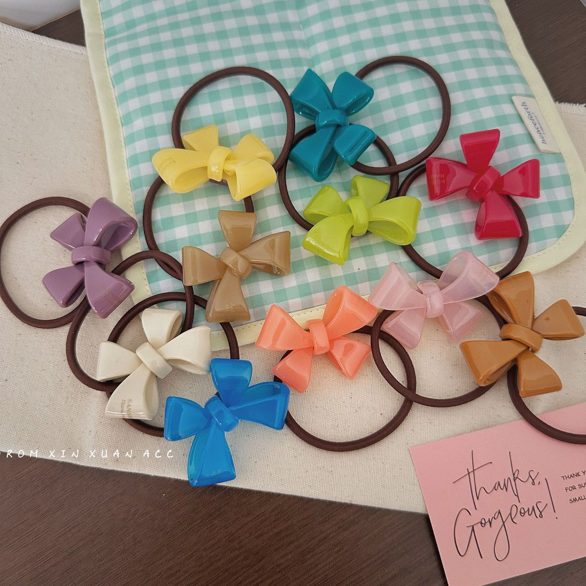 Koreanische Essigsäure Bogen Haar Ring Sommer Bunte Jelly Farbe Mädchen Herz Hohe Ball Zopf Haar Zubehör_voghion.com