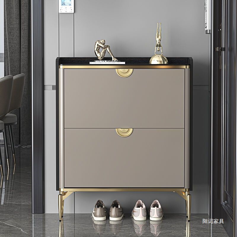 Italian-Style Light Luxury New Model Entryway Storage Ultra-Thin Cabinet, Simple Modern Home Entrance Space-Saving Shoe Cabinet