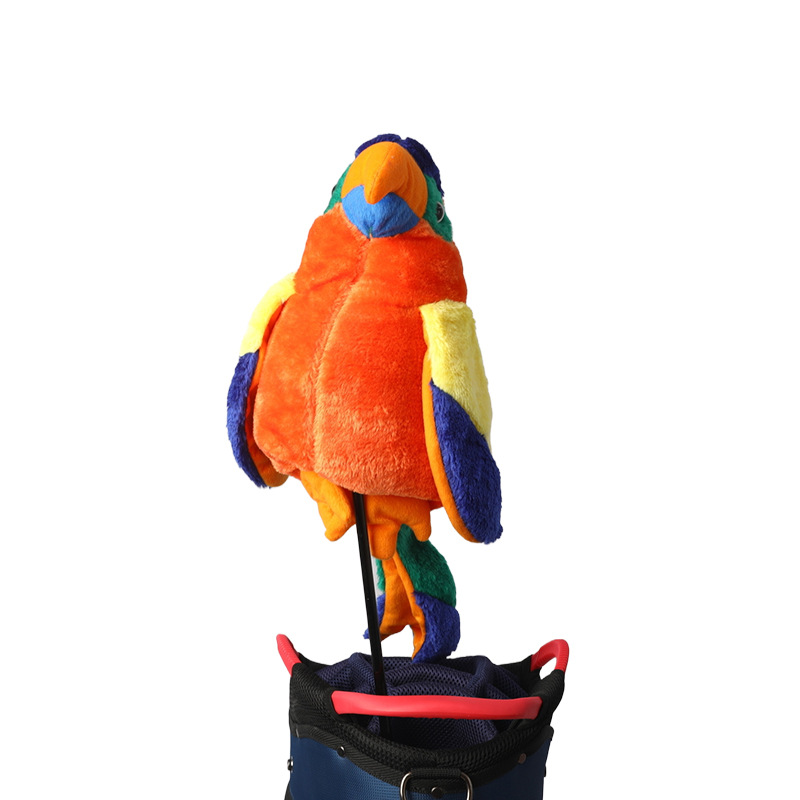 Cubierta de poste de golf de animales transfronterizos de loro, cubierta de poste de madera gruesa, cubierta protectora de cabeza de poste lindo de dibujos animados, fábrica al por mayor