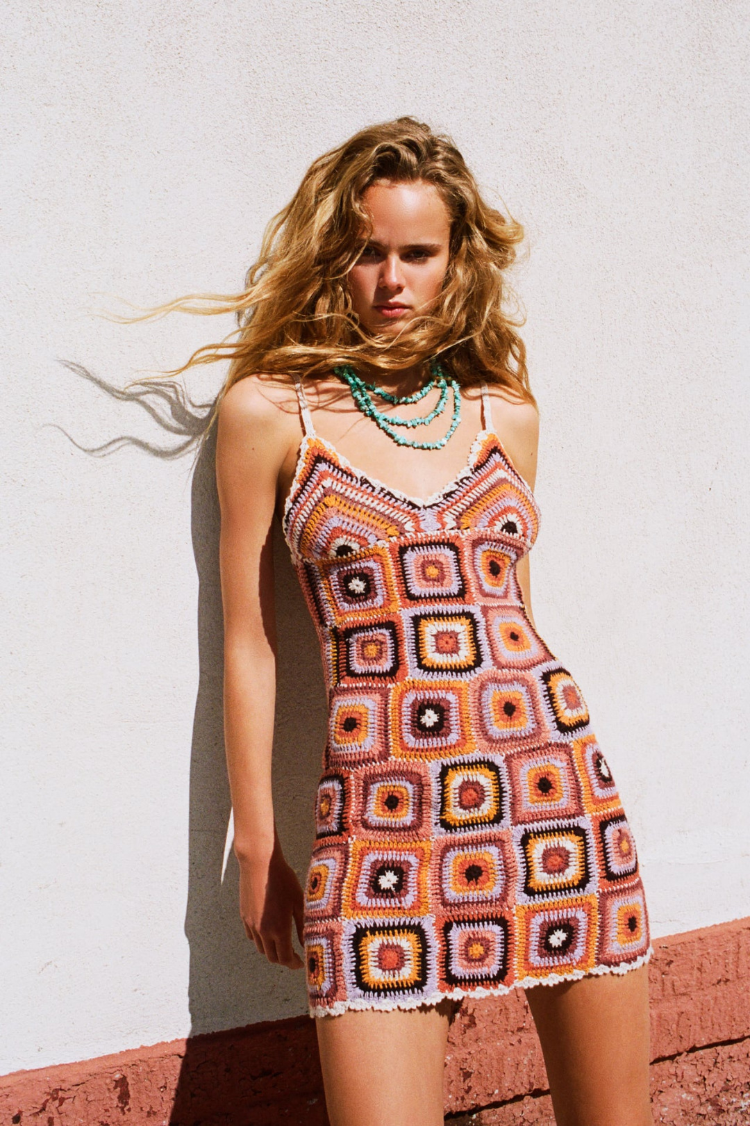 欧美za批发2021春季钩针编织吊带连衣裙Y13-43388