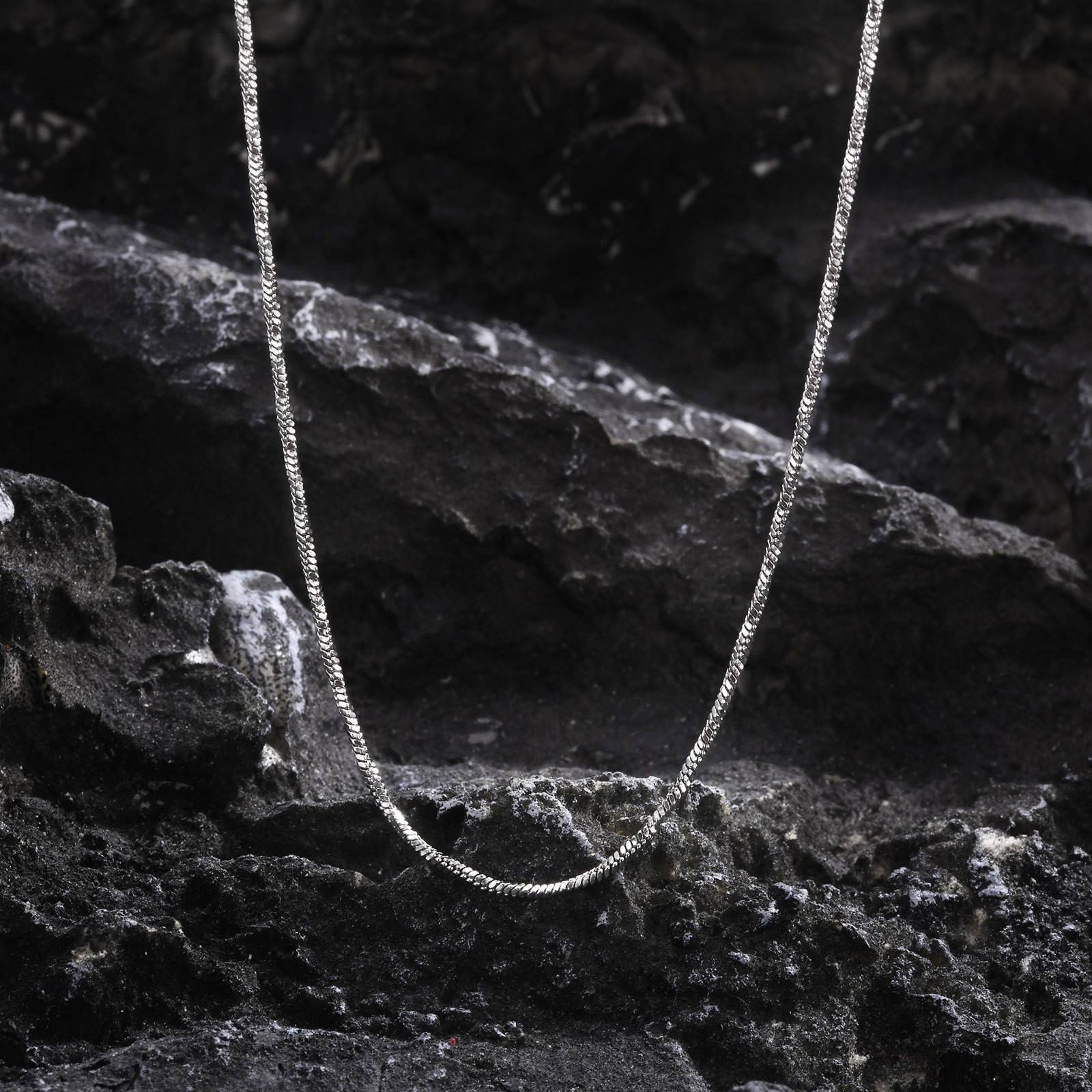 Vintage Stainless Steel Twisted Snake Bone Square Chain Necklace_voghion.com