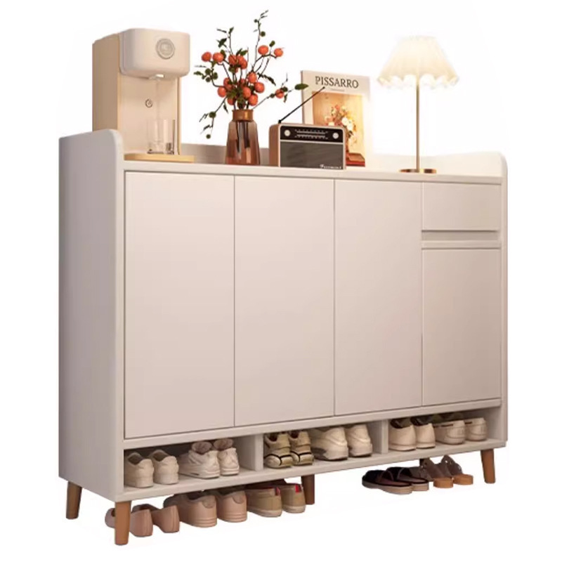 Zapatero para el hogar, puerta para el hogar, interior, nuevo gabinete de almacenamiento de estilo caliente 2025, estante para zapatos simple de madera maciza todo en uno
