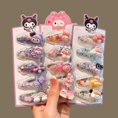子供の新しいフローヘアクリップ女の子漫画 bb クリップ前髪ヘアピン女の子甘い小さなクリップヘアアクセサリー