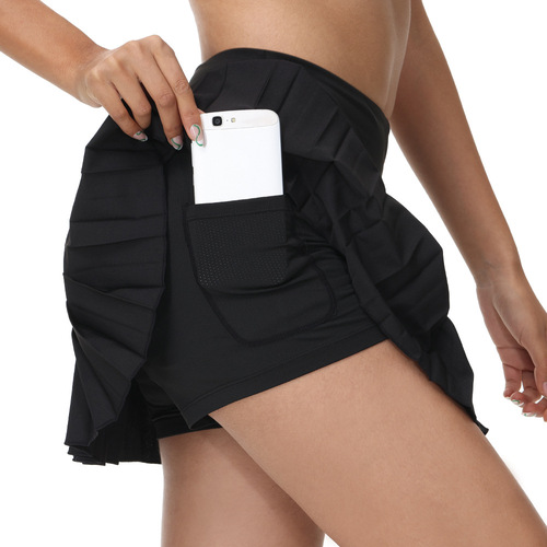 Bike Pants Skirt Sports Yoga Running Tennis Skirt Liner Anti-Flash Quick Dry Women's Pleated Short Skirt