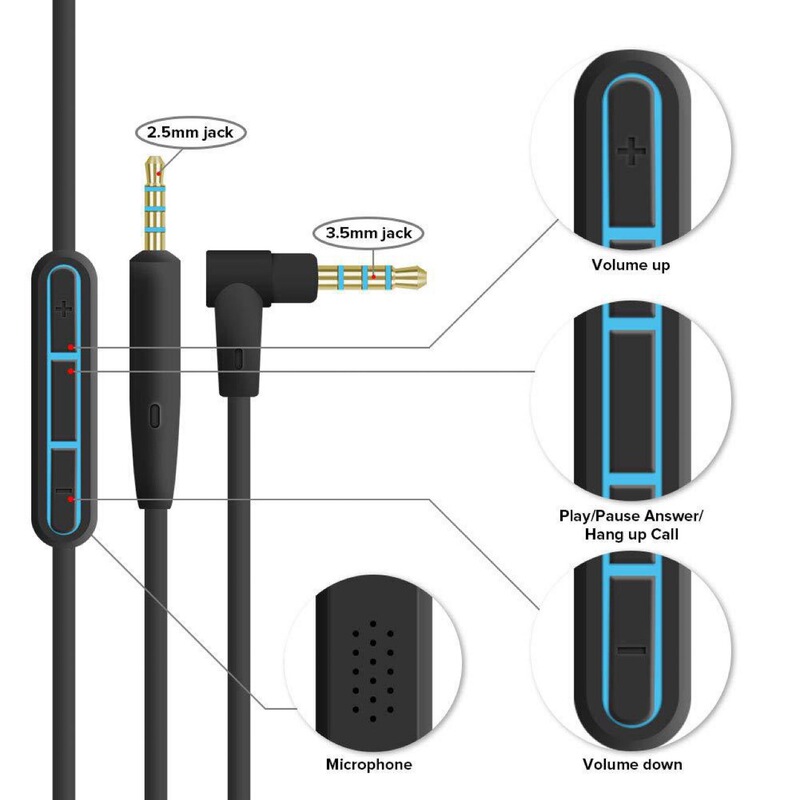 Suitable for Bose Head-Mounted Qc25 Doctor Headphone Line Control Line Qc15Qc3Ae2 Upgraded Audio Line Bluetooth 5.0 Suitable for Bose Head-Mounted Qc25 Doctor Headphone Line Control Line Qc15Qc3Ae2 Upgraded Audio Line Bluetooth 5.0