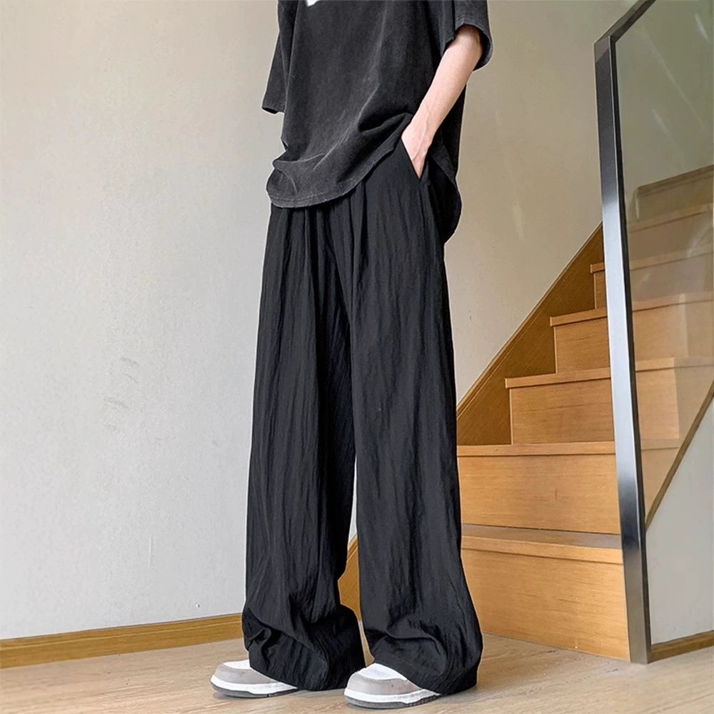 Широконогие ледяные шиловые брюки Mountain для мужчин Летние дикие тонкие сухие повседневные брюки Японский тренд свободные спортивные длинные брюки