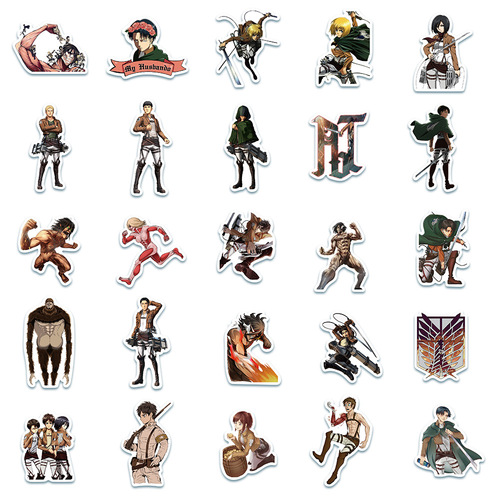 50 sheets Attack on Titan anime stickers travel bag laptop phone suitcase personalized stickers