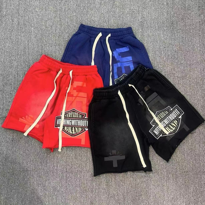 2025 European and American VERTABRAE Printed Shorts Trendy Brand New Gothic High Street Rope White Square Rope Shorts