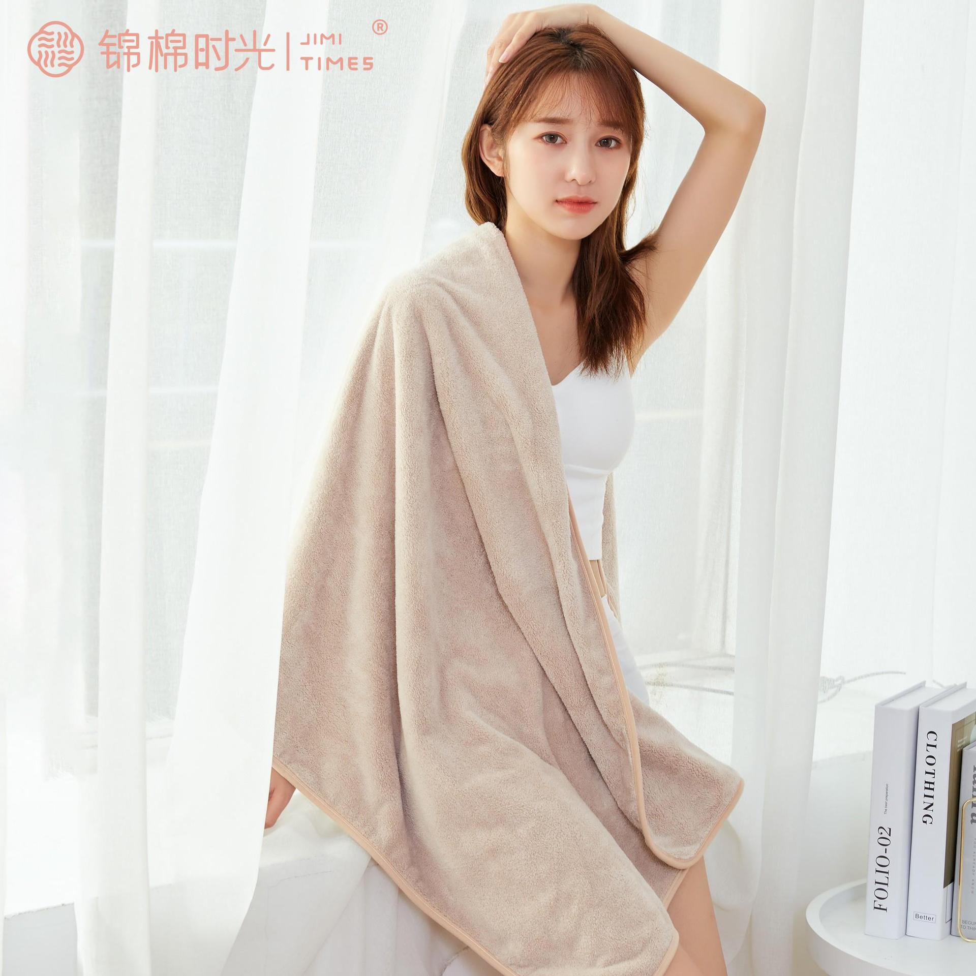 (Towel + Bath Towel) Set Towel-Light Brown