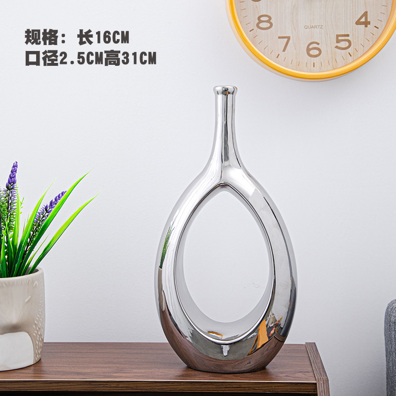 Florero decorativo de cerámica, diseño artístico, ideal para sala de estar, pasillo o habitación, decoración suave y elegante