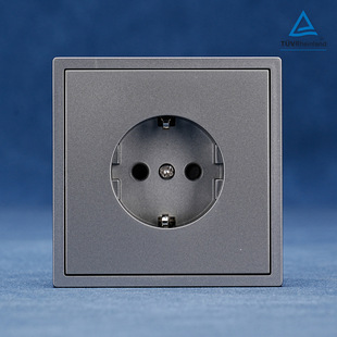 Gray German Socket Ce European Standard European Standard Socket 80*80 German Plug 16A Wall Socket Switch Single and Double Control 250V