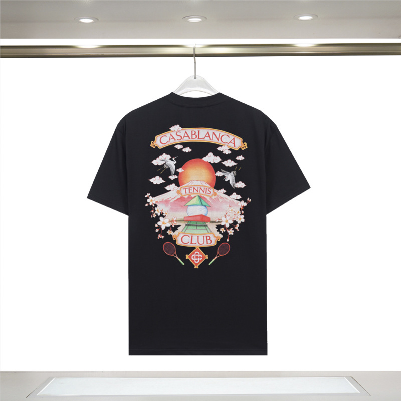 メンズ半袖 260g カサブランカ半袖 2025 春夏新作 カラープリント CASA ピュアコットン半袖|undefined