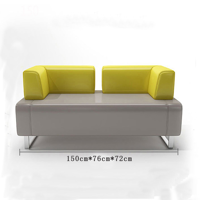 Sofá de oficina casual combinación de mesa de té sala de estar sala de recepción sala de estar sofá de cuero combinación de sofá de tres personas