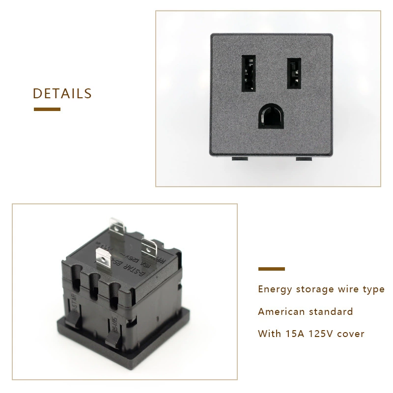 5-15 US standard socket 35*35 panel card type US standard power socket module inverter energy storage battery charging base