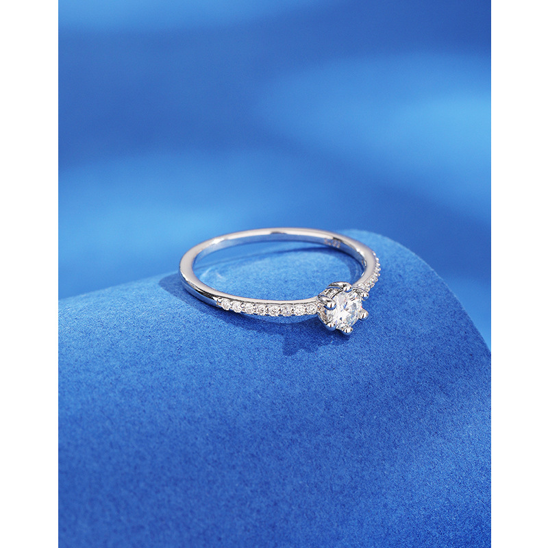 S925 plata de ley 40 puntos Moissanita anillo de diamantes anillo de pareja anillo de hombre y mujer anillo de matrimonio regalo de Tanabata