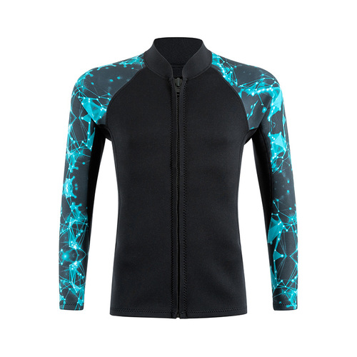 Women's 2MM New Dive Top for Cold Water, Insulated and Warm Swimming, Wetsuit for Surfing and Snorkeling, Separate Long Sleeve Diving Suit for Men