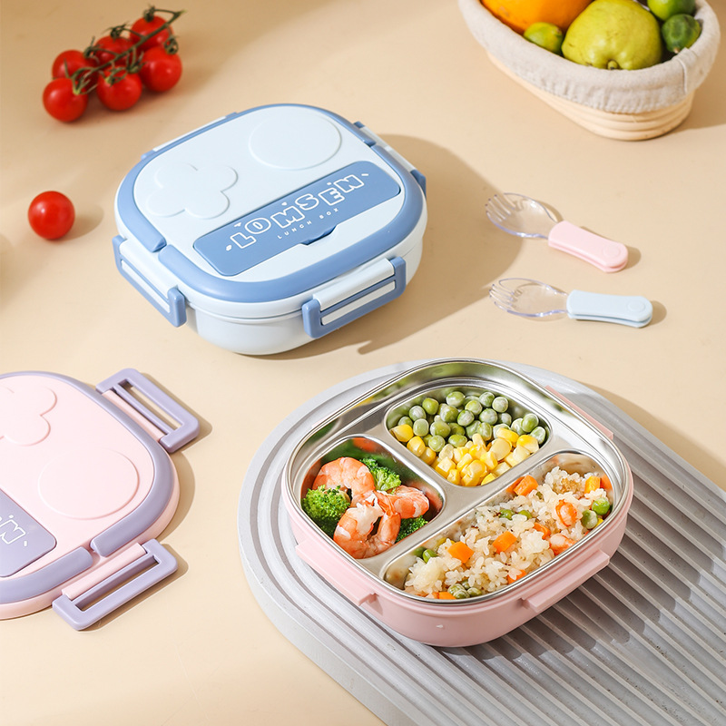 Stainless Steel Lunch Box Children's Special Lunch Box Combinations Lunch Box Baby's Dinner Plate Water Injection Insulation Kindergarten Lunch Box