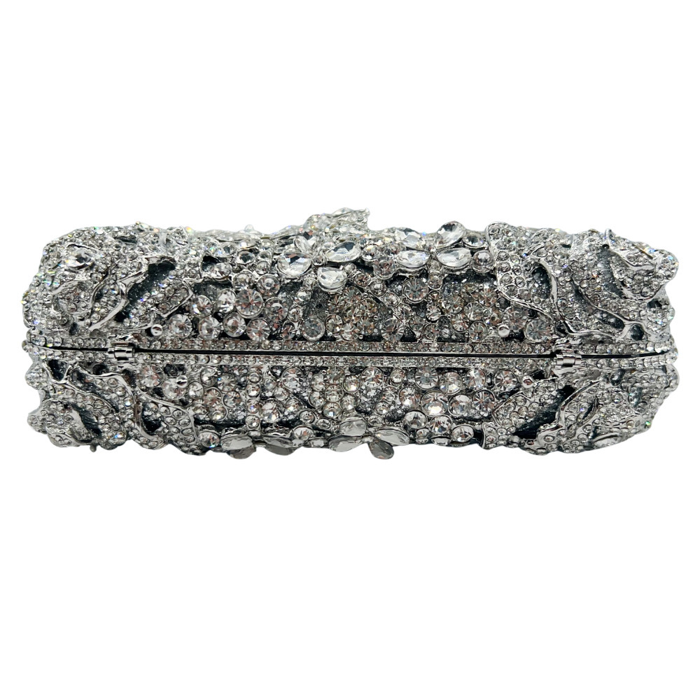 Crystal clutch nuevo hueco rosa con diamantes bolsas de banquete de diamantes bolsas de moda duras