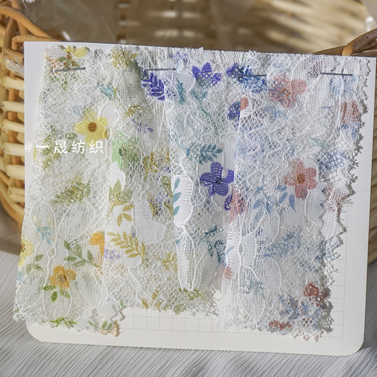 复古烫金碎花水溶蕾丝桔梗女孩女装童装旗袍连衣裙温柔感花布面料