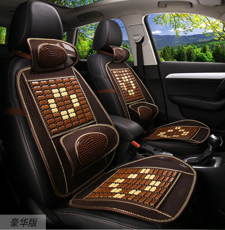 Car seat cushion summer seat cushion wooden bead car cushion truck single piece seat car summer cool cushion breathable and ventilated rear