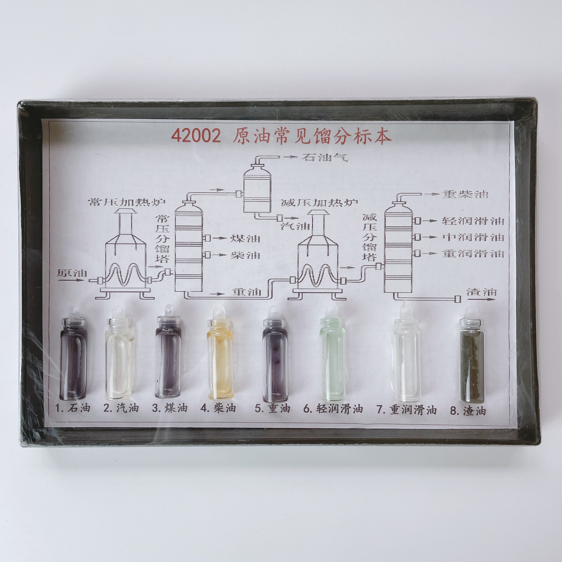 原油常见馏分标本 J42002 分馏标本 初中化学实验器材 教学仪器