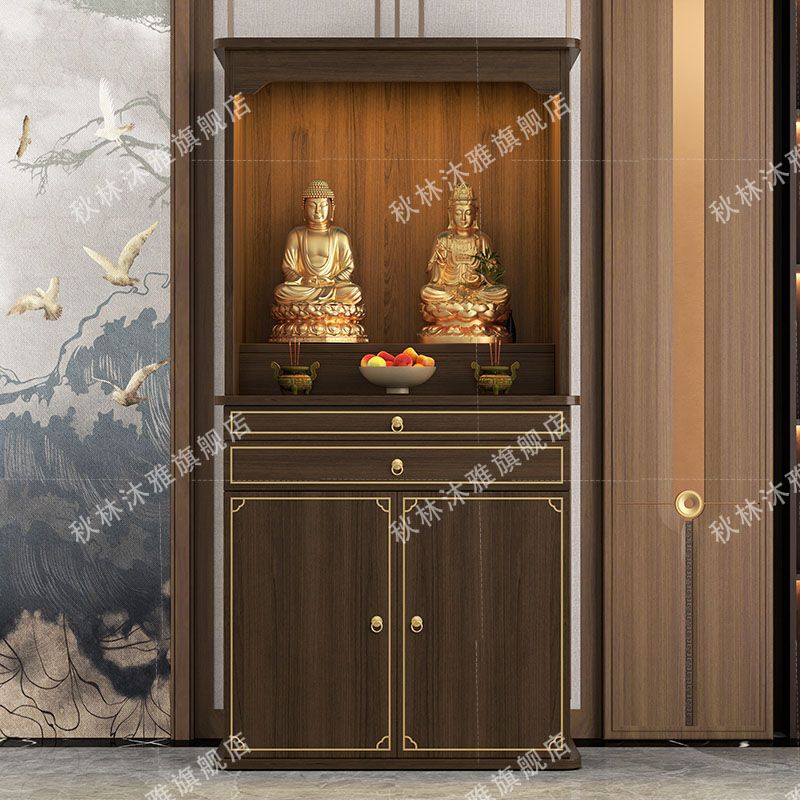 루반자(지리사이즈)는 각종 불상을 숭배할 수 있습니다_[양문 백단색 + 금테] 길이 80 폭 43 높이 172