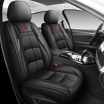 Seat cushion, seat cover, single and double seat leather car - front-row-double-seatblack
