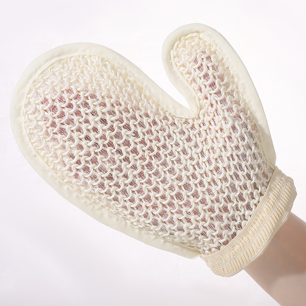 Venta al por mayor de fábrica de guantes de toalla de baño de yute Toalla de baño guantes de baño de ramio toalla cuadrada de doble cara guantes de baño