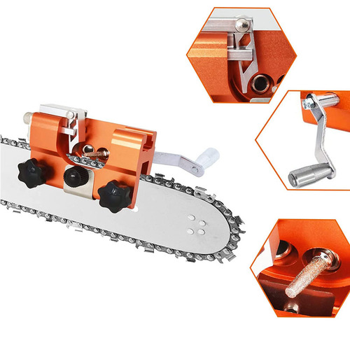 Handheld Chain Sharpening Machine, Portable Home Electric Chain Saw Oil Saw Grinding Machine Accessory Grinding Head File Woodworking Felling Teeth Tool