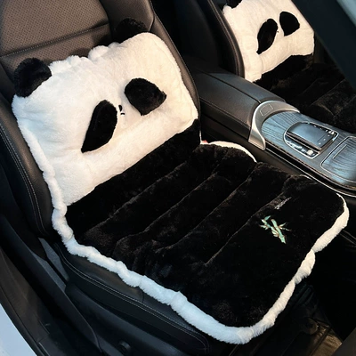 Wool pad, Car Cushion Winter Cute - panda-single-seat