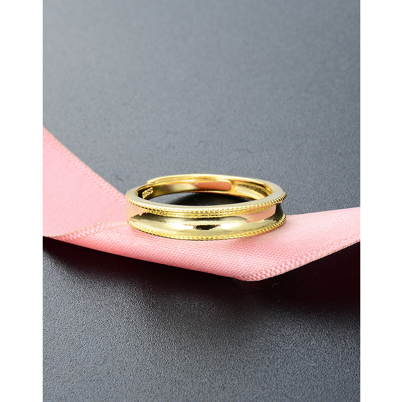 Esmerilado abierto s925 anillo de plata liso anillo de dedo índice femenino japonés y coreano creativo personalizado pulido anillo al por mayor