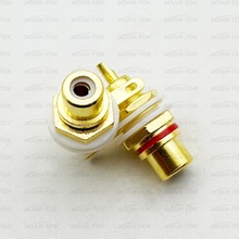 RCA插头插座 莲花插座 前级功放机箱 纯铜镀金RCA座 信号莲花