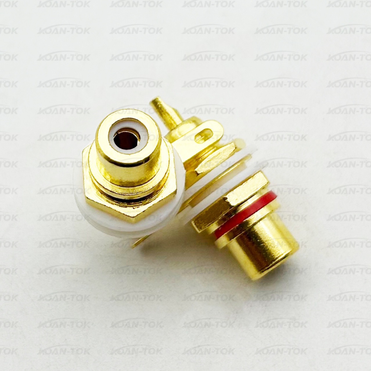RCA插头插座 莲花插座 前级功放机箱 纯铜镀金RCA座 信号莲花