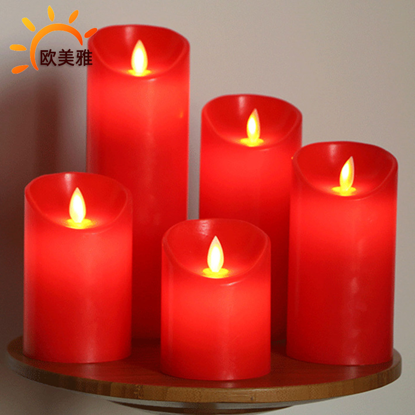 Directo de fábrica Rojo swing Wick LED vela electrónica simulación luz parafina vela falsa decoración del hotel restaurante