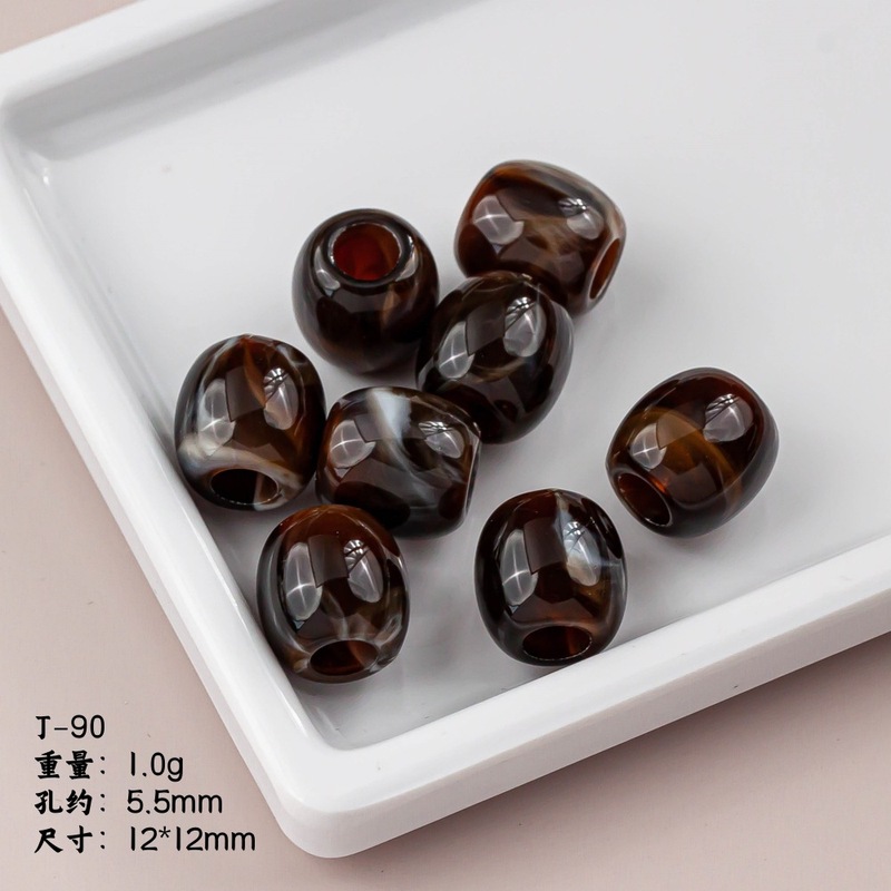 树脂不规则大孔晕染桶珠直孔珠服装泳装配饰吊坠散珠DIY饰品配件|undefined
