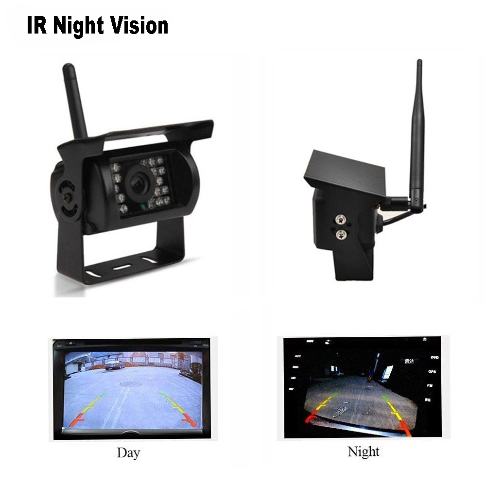 7 inch wireless display suit bus wireless reversing image 2.4G transceiver HD truck camera