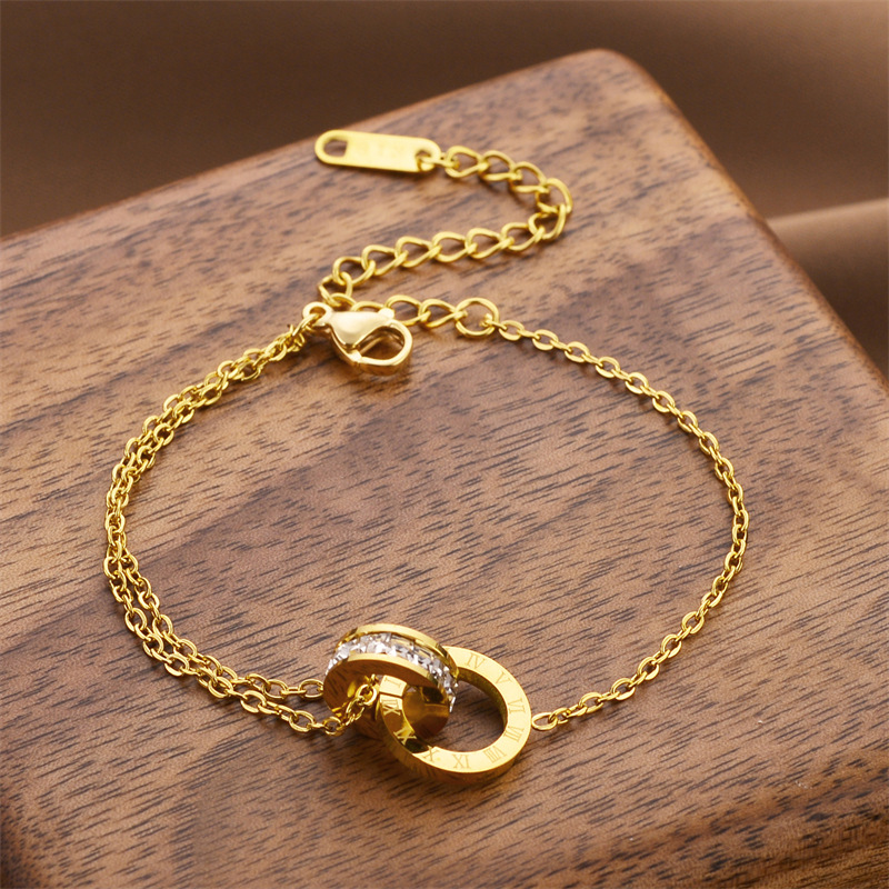 Joyas transfronterizas europeas y americanas Pulsera de acero de titanio de todo fósforo Versión coreana del temperamento bohemio Pulsera de acero de titanio que no se desvanece Joyería femenina