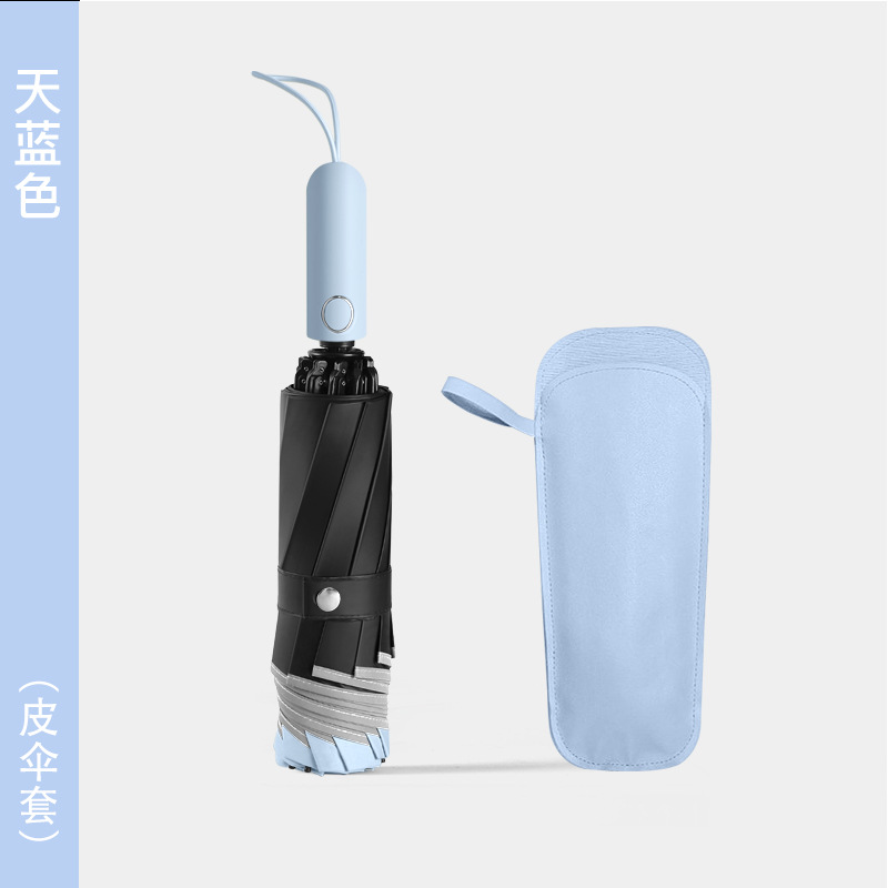 Paraguas, paraguas plegable, paraguas automático de doble varilla inversa, paraguas para lluvia o sol, resistente a tormentas, revestimiento negro engrosado, tamaño grande, doble varilla.