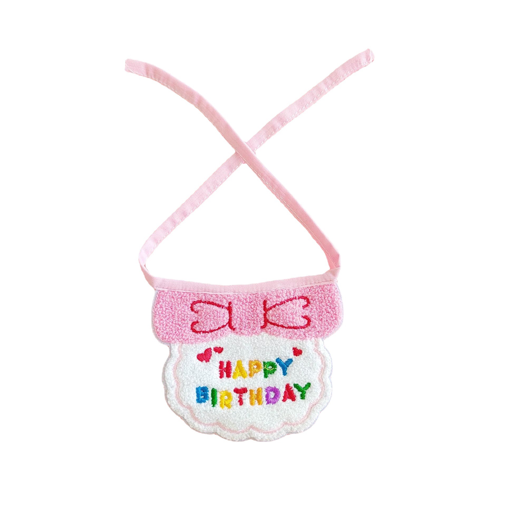 Mascota de cumpleaños babero bufanda gato decoraciones feliz saliva toalla perro lindo bordado bufanda transfronteriza al por mayor