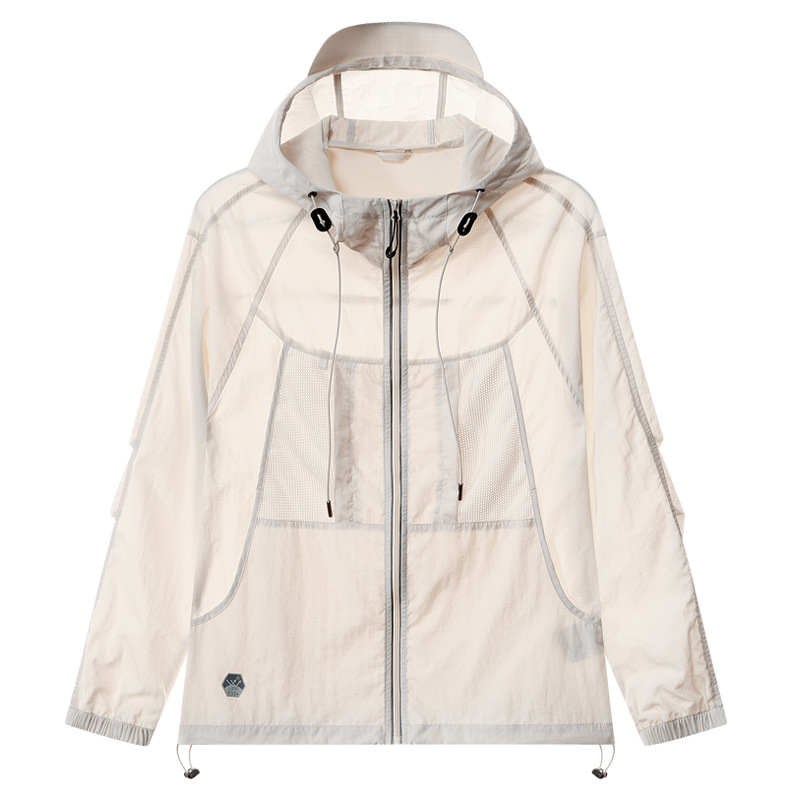 Summer Light Luxury Fashion Hooded Workwear Sun Protection Clothing Men's Thin Breathable Outdoor Fishing Casual Versatile Jacket