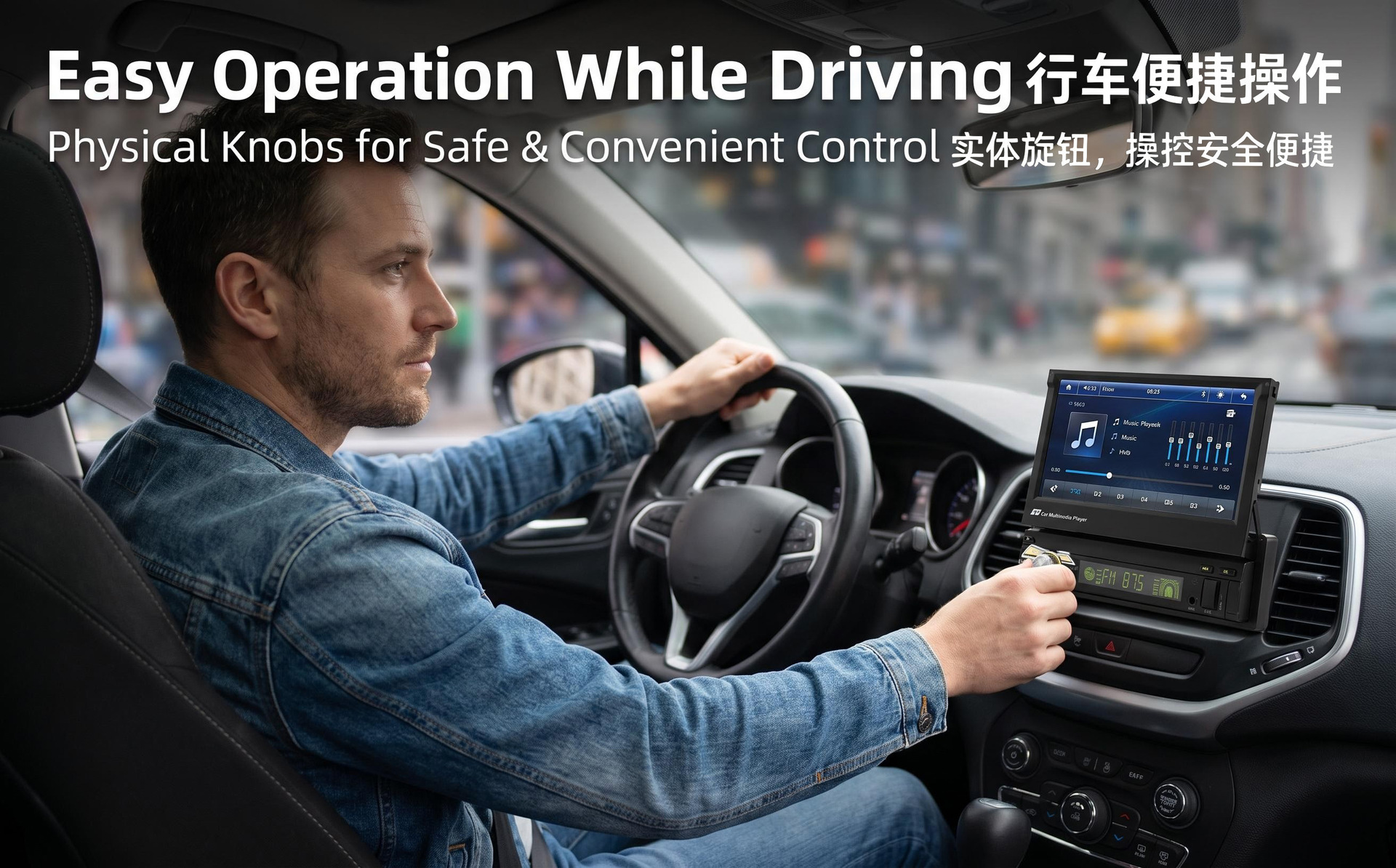 7inch Car MP5 Player with Capacitive Screen, CarPlay, Bluetooth, Rearview Camera, Navigation, Large Center Display 9601